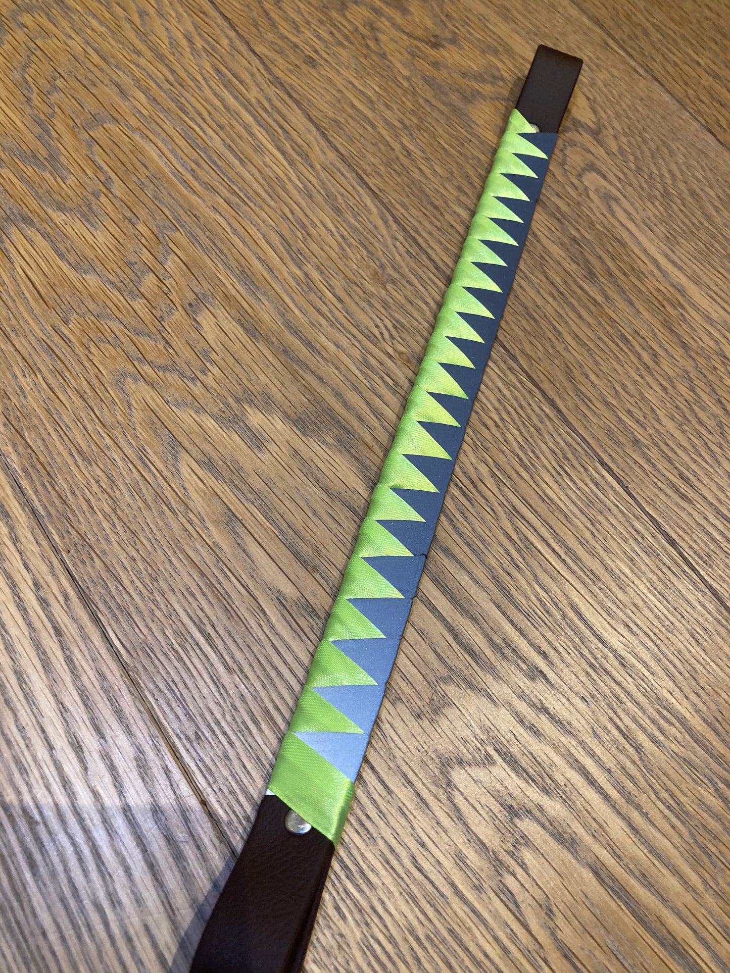 a bespoke yellow high viz browband
