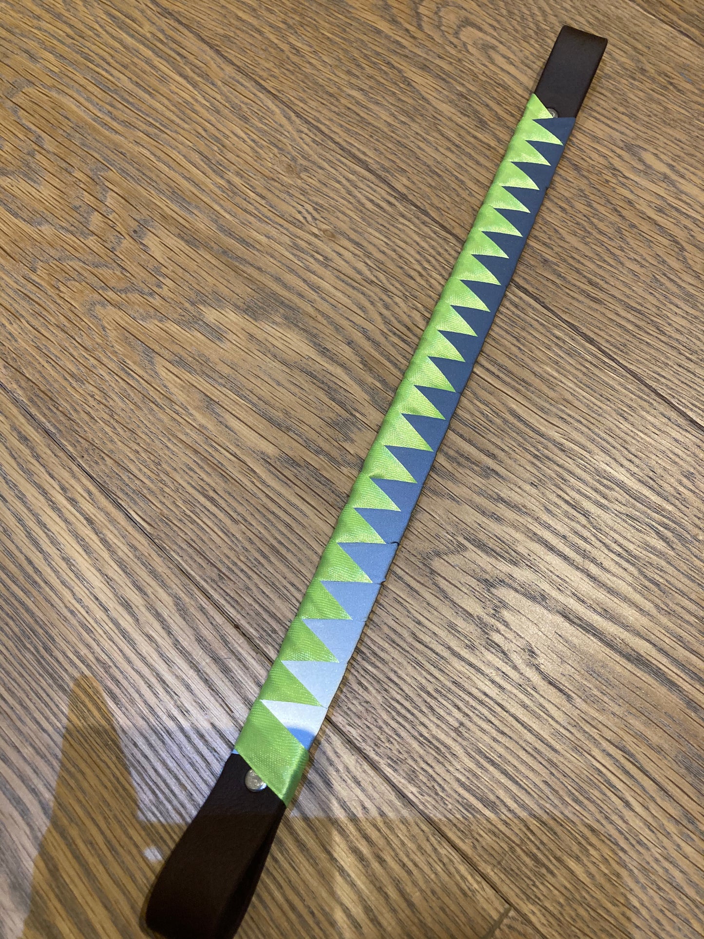 a bespoke yellow high viz browband