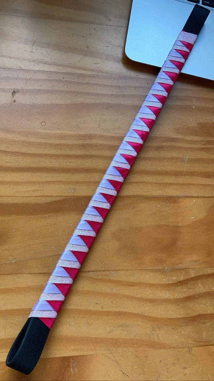 a lilac, sparkly pink and hot pink bespoke browband