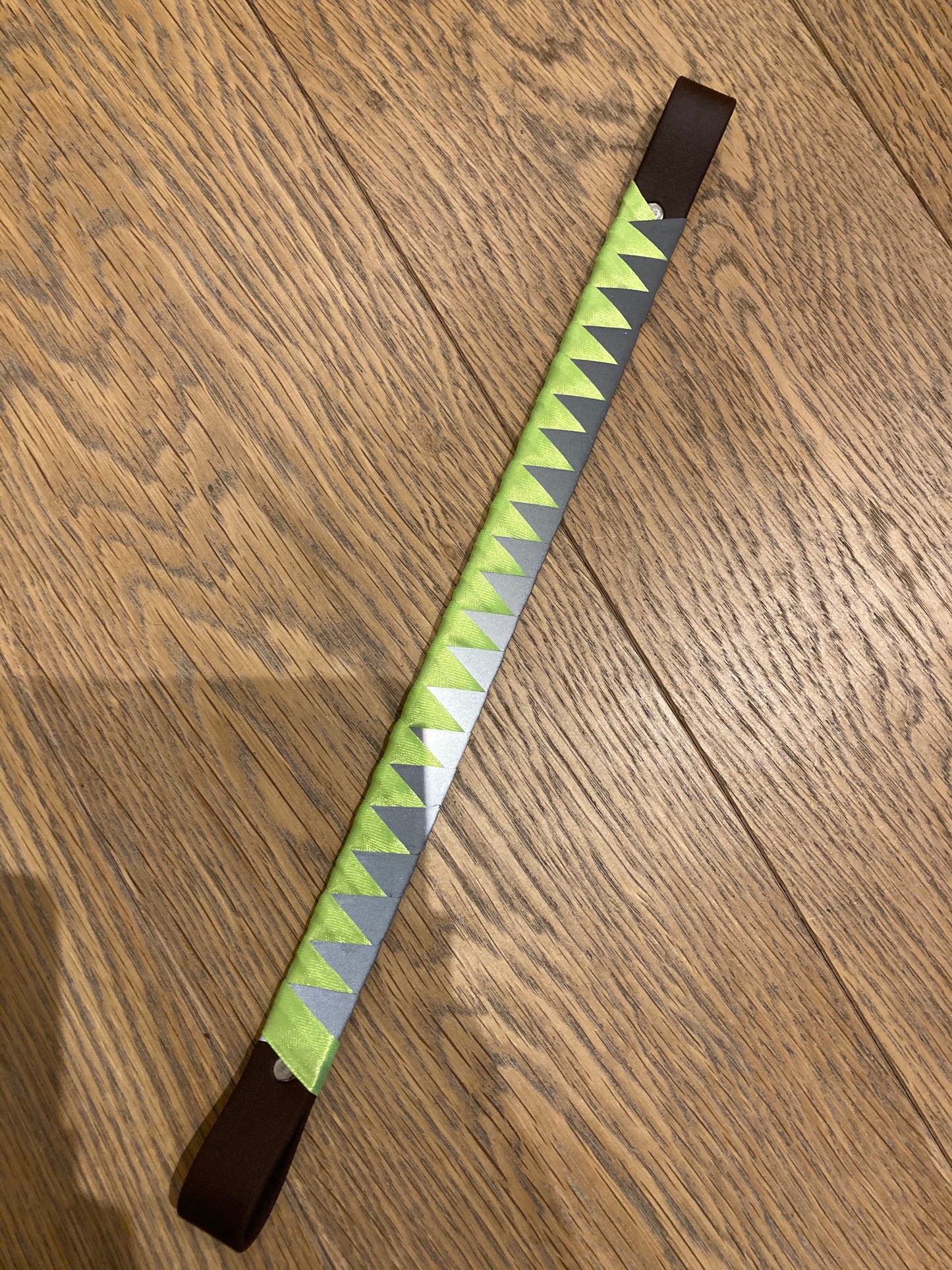 a bespoke yellow high viz browband