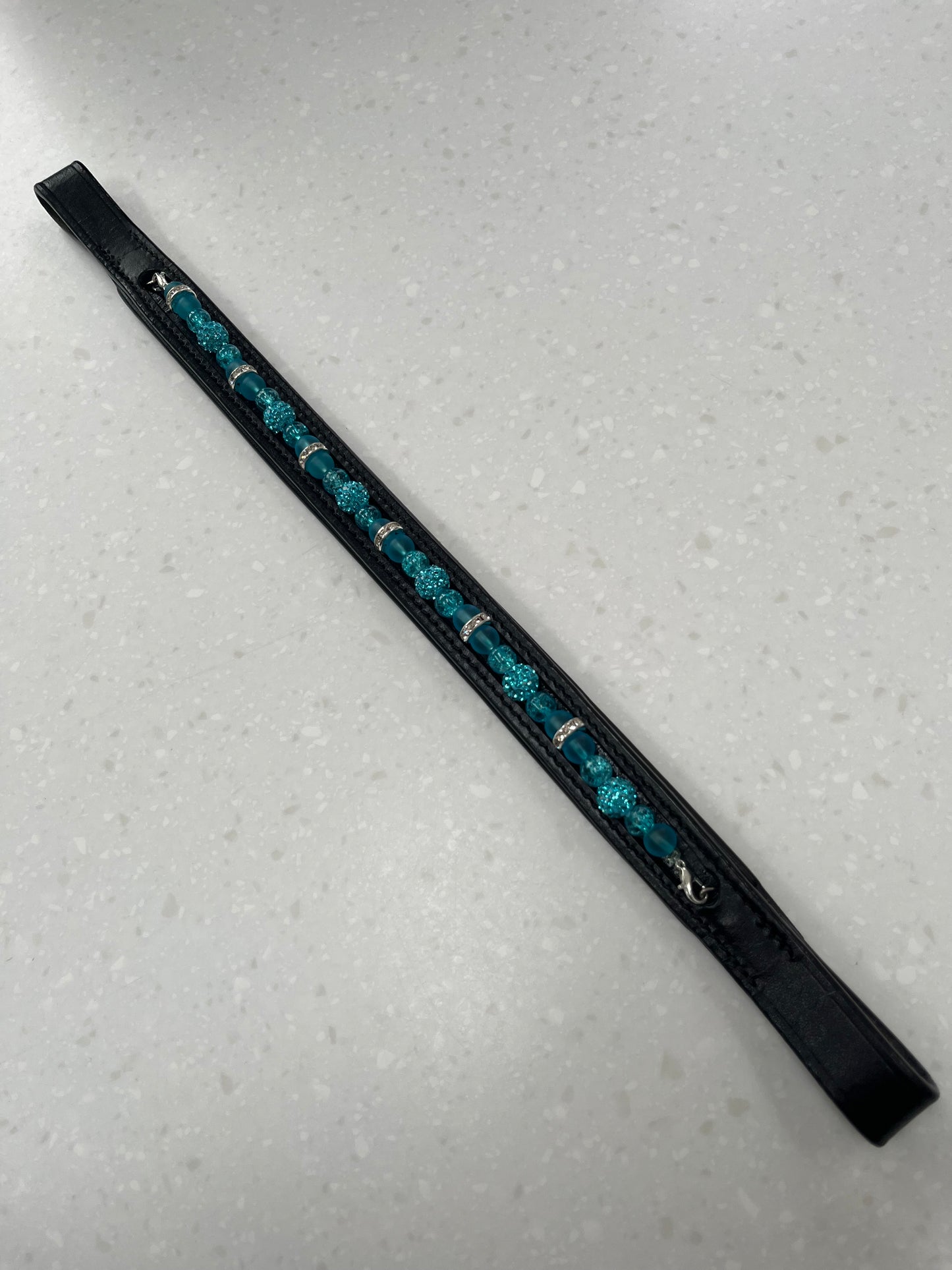 Bespoke interchangeable beaded channel leather Browband