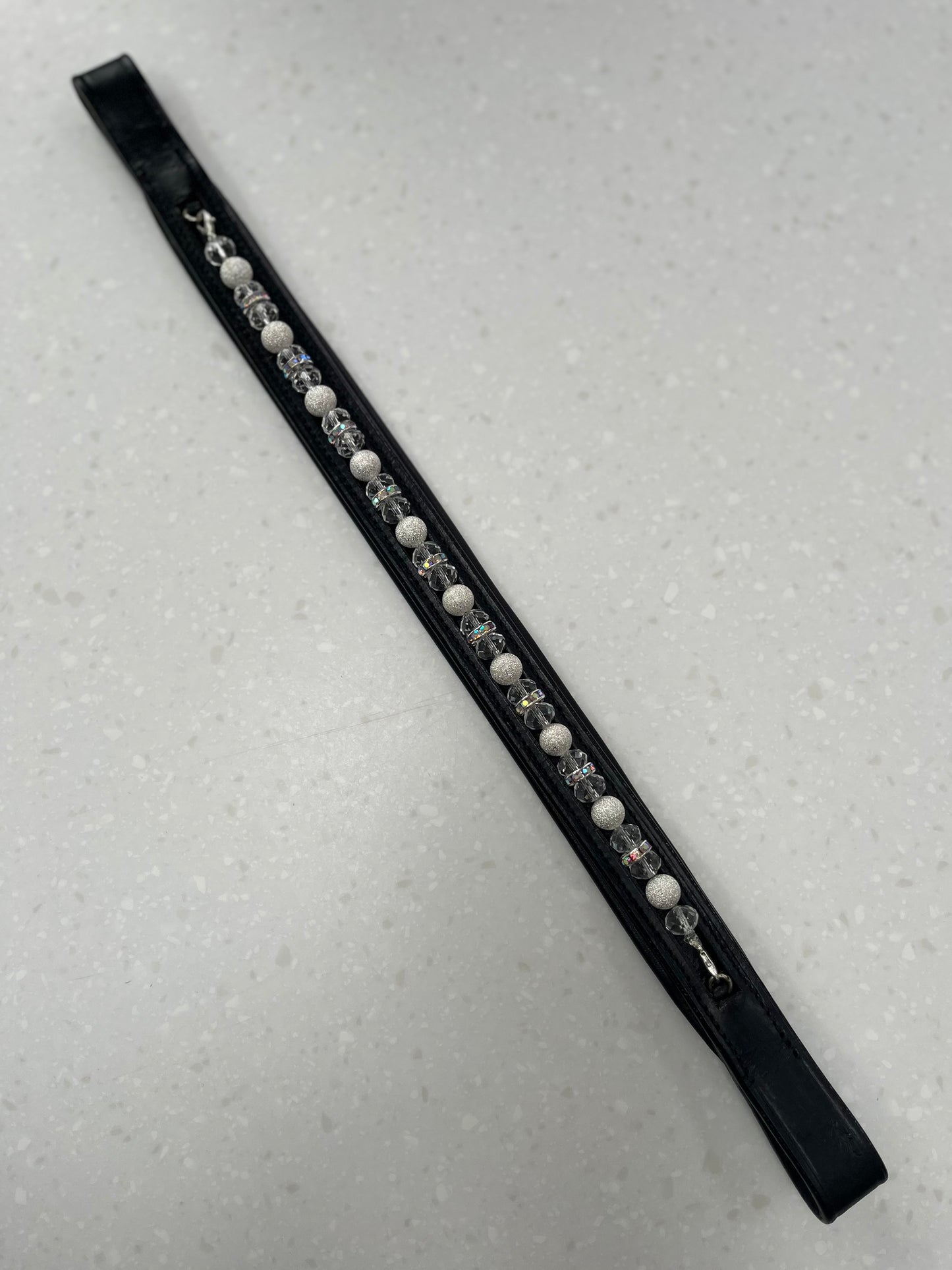 Bespoke interchangeable beaded channel leather Browband