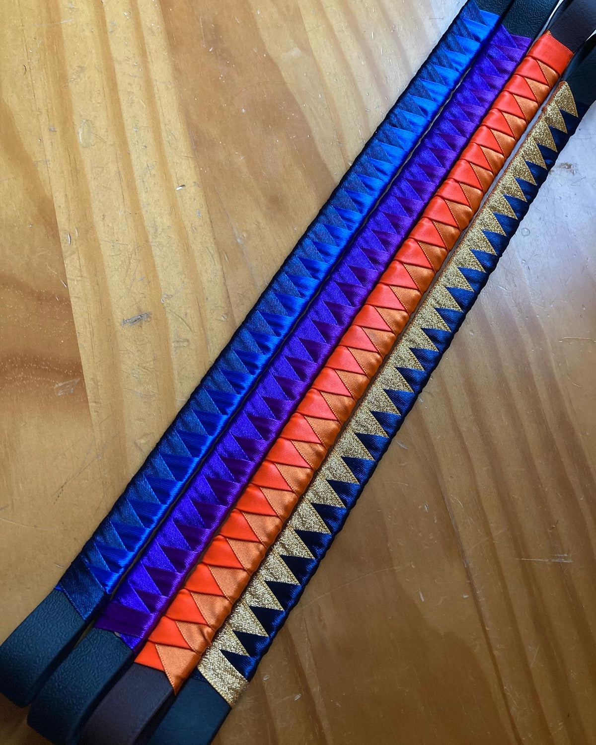 Bespoke 2 coloured satin ribbon browband for horses – blazingbrowbands