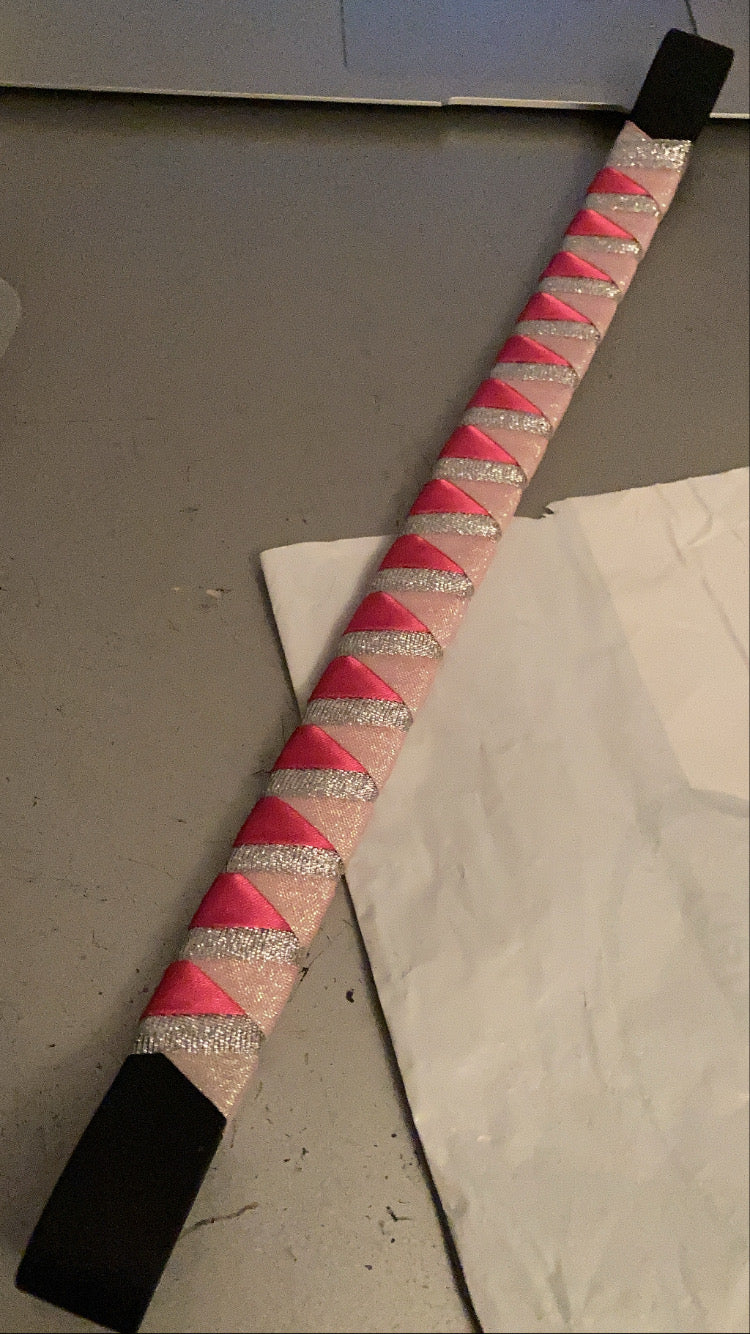 a pink sparkly bespoke browband