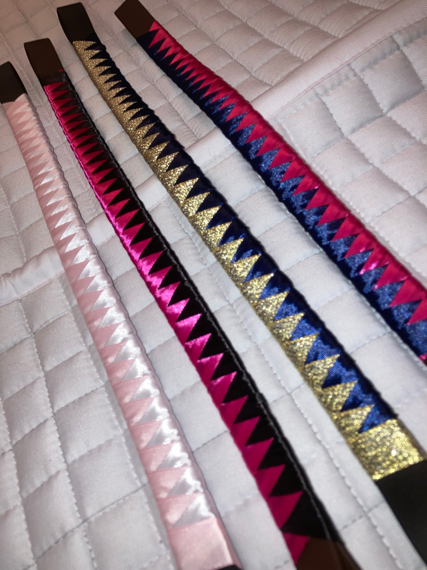 4 two coloured bespoke browbands