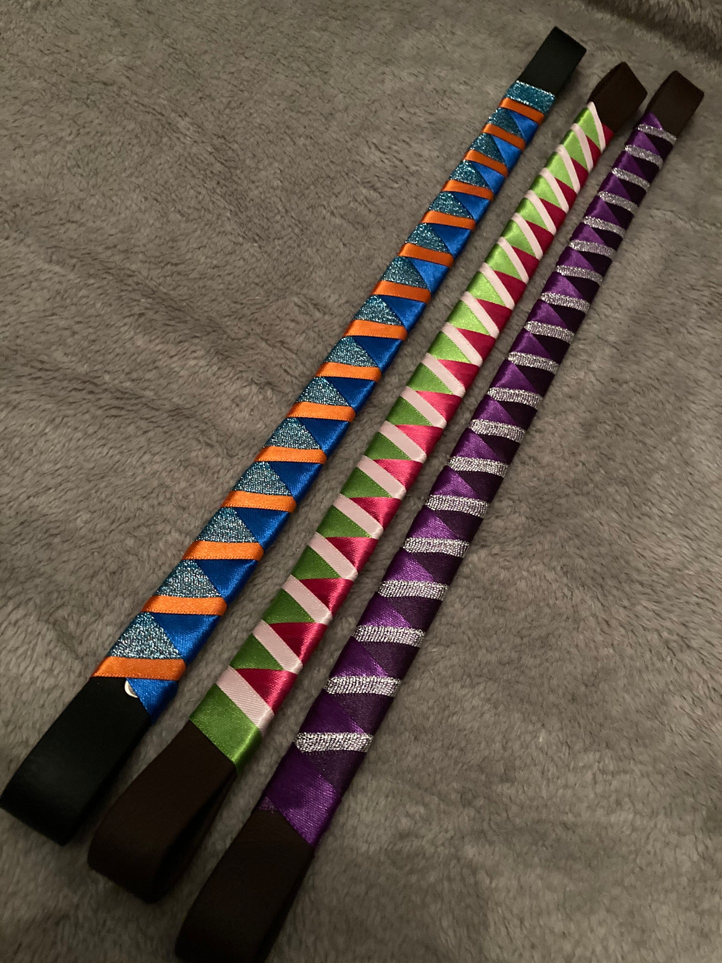 3 three-coloured bespoke browbands